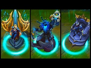 All Championship Skins New and Old Ashe Thresh Zed Riven Shyvana Kalista (League of Legends)