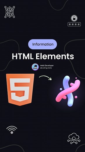 Stella • Coding • HTML • CSS • JAVASCRIPT on Instagram: "HTML Imp Elements Tags 🥶 Semantic html 🫴 HTML element is a building block of a web page, represented by tags, that define its structure and content. 💥 Semantic HTML means using HTML tags that have clear and meaningful names, making it easier for people and search engines to understand the content and structure of a web page. ❤️ Hit the heart icon and show your love to this video ❤️ | 📲 Comment down your thoughts and doubts ✍️ | 🌸 Shar