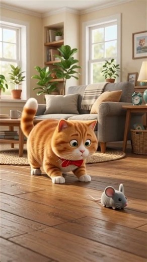 Chubby Cat vs Squeaky Toy Mouse! 🐭🐱 | Funny Cat Short #shorts