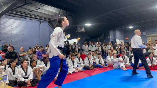 🤯Congratulations to Mr. Tommy White for setting a new TOC Jumping High Kick record of 9’5”! The crowd was electric and we look forward to greater heights next year! FYI, the world record is 9’8”, Guinness World Records. @mktkdroc #mktkd | Master Kim's Taekwondo Institute