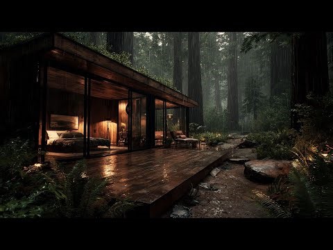 Gentle Rain on a Wooden Cabin Roof 🌧 | Peaceful Sleep Ambience for Mind Relaxation