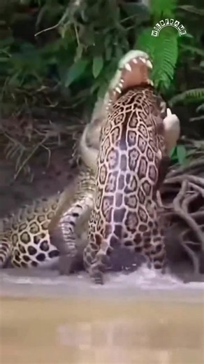When the Predator Becomes the Prey! 🐆🐊 #wildlife #animals #shorts