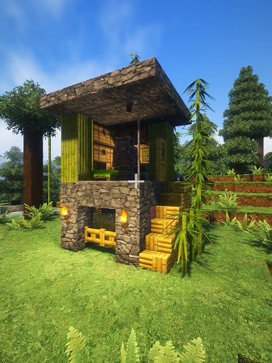 Bamboo House Minecraft: Simple Summer & Rainy Build