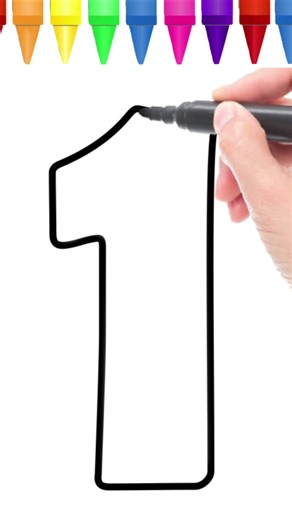 Number 1 Drawing & Crayons Coloring 🖌✨