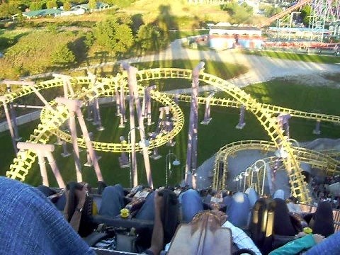 naked girls boobs on a rollercoaster