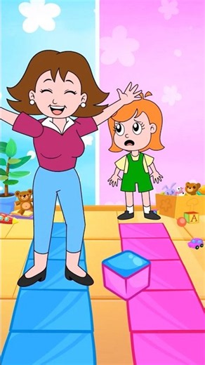 Emma VS mom color challenge 🌈✨ Let's roll the dice and play together #forkids