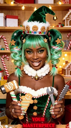 Gingerbread ASMR 🎄 Elf Tapping + Crunch Sounds #shorts #ai #asmr