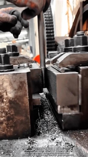 Rod Metal Threading Work Tool with Thread Rolling Machine #worktool
