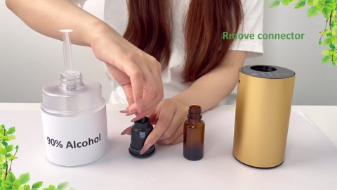 Waterless Essential Oil Diffuser Aromatherapy Scent Diffusers for Home Large Room, Bedroom, Car, Office, Desk, Battery Operated Mini Portable Air Freshener, 3 Countdown Timers & 3 Mist Levels, Green