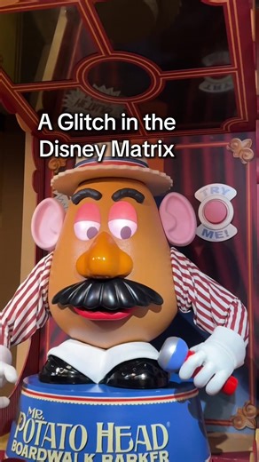 A glitch in the Disney Matrix. Mr. Potato Head is usually full of lively antics, but this time he was on silent. #potatohead #disney #glitch #wdw