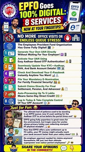 EPFO Goes 100% Digital: 8 Services Now At Your Fingertips! 🚀
