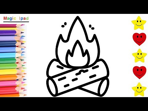 Como dibujar un FUEGO | dibujos para niños 💓⭐ How to draw a FIRE | drawings for kids