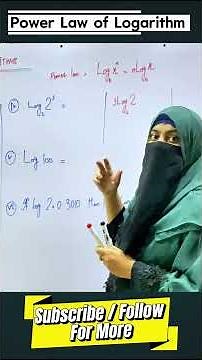 What is Power Law of Logarithm How to apply power law of logarithm #logarithm #powerlaw #9th #class