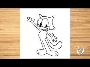 How to draw Felix The Cat Step by step, Easy Draw | Free Download Coloring Page