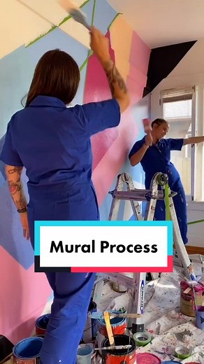 Mural painting is 50% paint, 50% dance! #mural #muralsrtist
