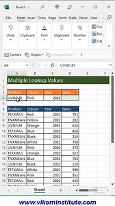 Multiple lookup values 😱 in excel #lookupvalues #multiplelookup #dgetfunction 👻 | Excel By Vikal