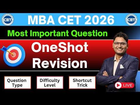 Mba cet Oneshot Revision Session 2026 | Mba Cet Revision 2026