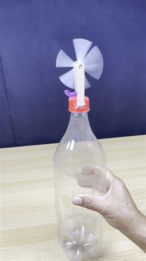 Bottle Air Fan Toy Actually Spins! 🤯 | Amazing DIY Science Short #shorts #diy