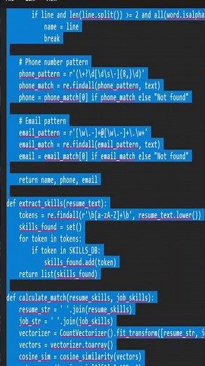 AI Resume Screener ATS in Python 🔍 | Job Match % in Seconds!💻🔥 #Python #Resume #AI #JobMatch #Tech