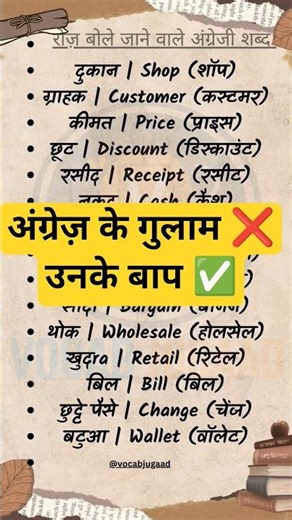 रोज़ बोले जाने वाले इंग्लिश शब्द 🔥 #englishvocabulary #viral #shortsfeed #learning #youtubeshorts