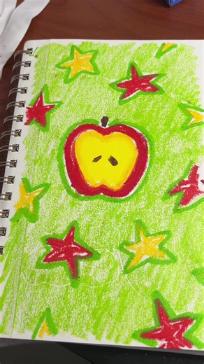 Easy Silky Crayon Apple Drawing Tutorial