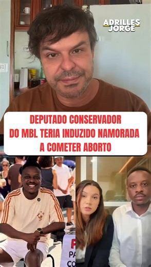DEPUTADO CONSERVADOR DO MBL TERIA INDUZIDO NAMORADA A COMETER ABORTO.O deputado conservador do MBL, Guto Zacarias, teria induzido a namorada a cometer aborto. O deputado mentiu para seu eleitorado, dizendo ser um homem pró-vida. O deputado fez pior: induziu a namorada a mentir que não teria sido induzida. A coisa fica mais triste quando a gente vê a mistura, o amálgama entre hipocrisia, demagogia e falta de interesse com a vida, e falta de interesse com o princípio mínimo de humanidade. A coisa 