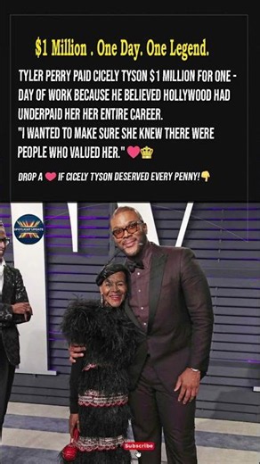 Tyler Perry Paid Cicely Tyson $1 Million For One Day… Here's Why ❤️👑