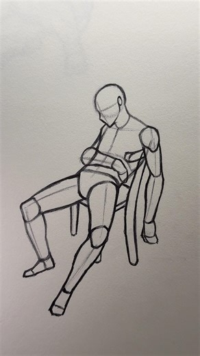 How to draw a Sitting Pose ⭐️Tutorial⭐️ #howtodraw #draw #drawing #sketch #art #shorts