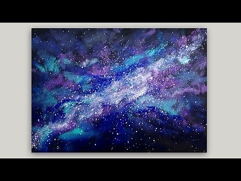 Sponge Painting a Galaxy with Acrylic Paint - Easy Sponge Painting Technique