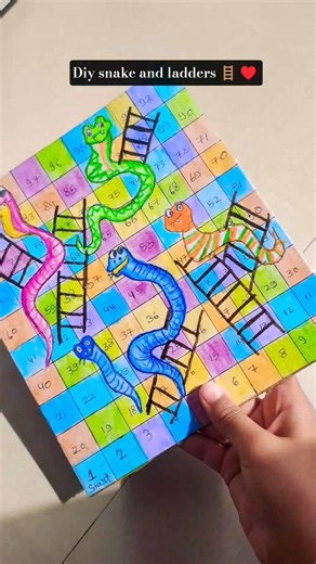 homemade snake and ladders with cardboard ♥️♥️🪜😍😍😍🪜#artandcraft #drawing #art #shorts
