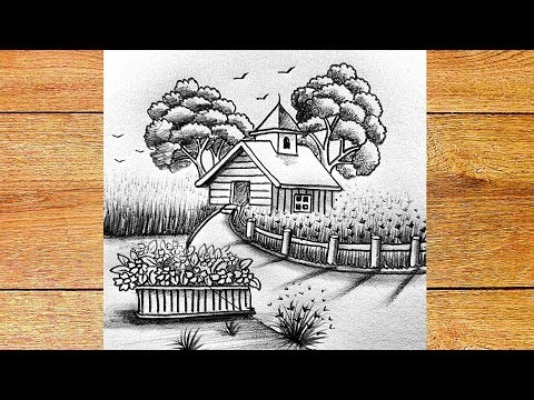 How to drawing wood castle