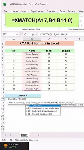 how to use Xmatch function in MS Excel #excel #tips #example