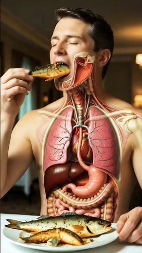 3D Anatomy: How Your Body Digests Fish Inside the Stomach #3DAnatomy #shorts