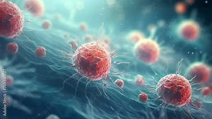 Cancer cell or tumor illustration for symbolizing cancer awareness on World Cancer Day. Horizontal Video