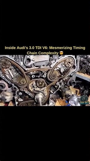 Inside Audi’s 3.0 TDI V6: Insane Timing Chain Complexity 😮‍💨 #automobile #howitworks