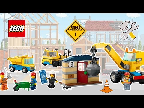 LEGO CITY Construction Trucks 🚧 Wrecking Ball Crane Build | LEGO City Set 60391