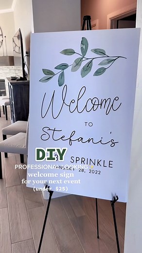 DIY professional-looking welcome sign for your next event, for under $25. Now that I’ve invested in a good easel and the $8 adhesive spray, it only costs me around $15 for each sign I make. I did this for my wedding, Tilly’s first birthday, and any event I help host for friends 😁 #diywelcomesign #diyweddingsign #diyeventsign #eventdecor #eventsign #diyproject #eventplanning #diyproject #nogatekeeping #graphicdesign #posterprint #QuakerPregrain #fyp #diytok #signtutorial