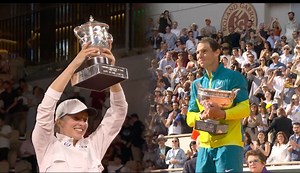 Iga Świątek and Rafa Nadal two Roland-Garros champions Iga against Rafa, Rafa against Iga, a match in which they both win... 🏆🏆 | ROLAND-GARROS
