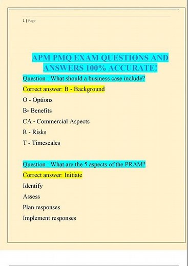 APM PMQ EXAM QUESTIONS AND ANSWERS 100% ACCURATE!
