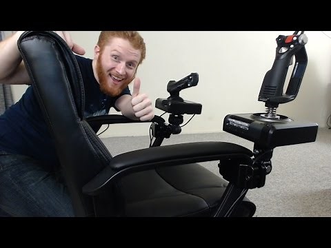 How to mount HOTAS flight sticks to an office chair for Elite: Dangerous and other flight sims