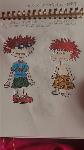 My Rugrats go wild drawings: Donnie Thornberry and chuckie wearing each other's outfit.😀😃🧑‍🦱🧑🏼‍🦰👕🩳👟