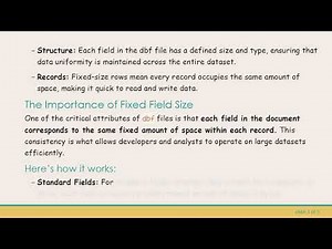 Understanding the Relationship Between dbf File Fields and Record Consistency