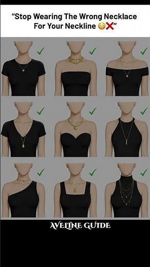How to Choose the Perfect Necklace for Every Neckline👗✨ #NecklaceGuide #NecklineGuide #FashionTips