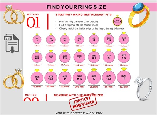 Printable Ring Sizer - Instant Digital Download - Find Your Ringsize