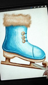 Cozy blue ice skate ready for a magical winter glide ❄️🎨🪄 #illustration #fblifestyle #art | Fooarc Art