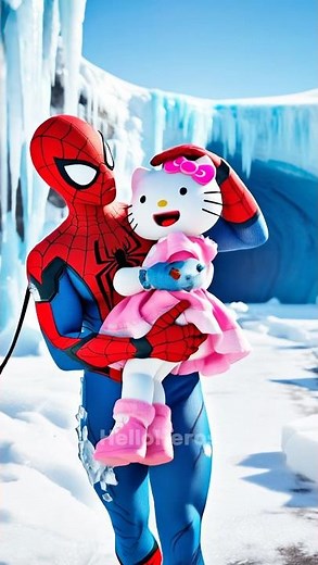 Hello Kitty Saves Spiderman From The Bear!… #shorts #story