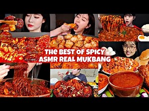 The BEST OF SPICY ASMR REAL Mukbang Compilation | Satisfying BIG BITES
