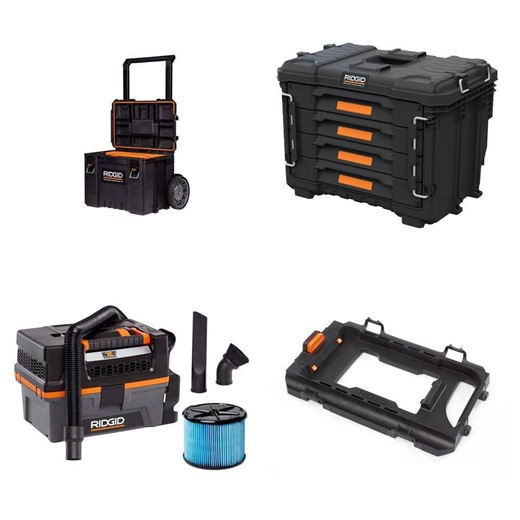 RIDGID Pro Gear 25 in. Rolling Tool Box, 22 in. Tool Box, 3 Gal. Shop Vac, Vac-Mount - The Home Depot
