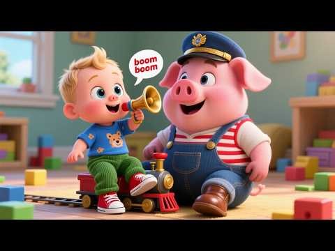 Pig Train Boom Boom Ride 🐷🚂 | Learn ABC and 123 for Kids | Alphabet and Numbers Learning Video