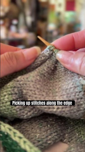 Picking up stitches along the edge #shorts #knitting